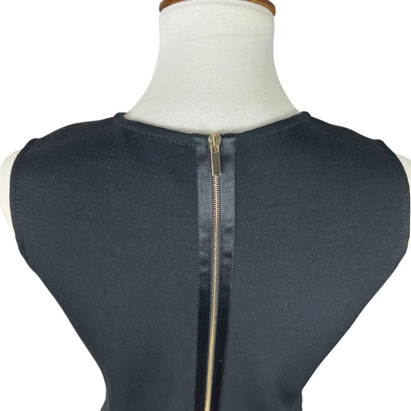 St. John Caviar Sleeveless Black Wool Blend Knit Dress Exposed Back Zipper SZ 4 - Picture 4 of 9